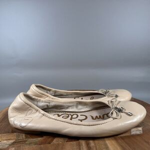 Sam Edelman Women Felicia Ballet Beige Leather Flats Sz 6.5 M